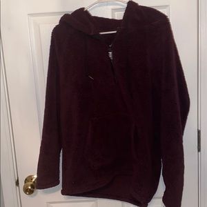 Fuzzy quarter zip jacket